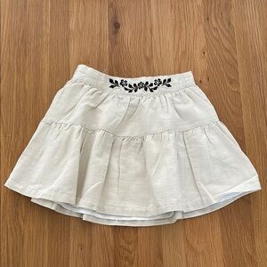 Sergent Major (French) Floral Embroidered Cream Skirt 4T